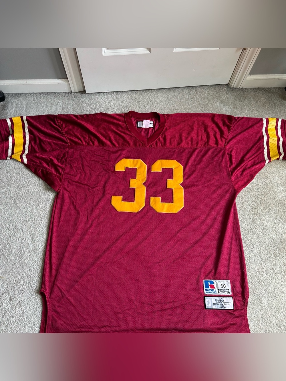 Vintage 80s USC Trojans Football Jersey Marcus Allen Size 60 Russell Athletic